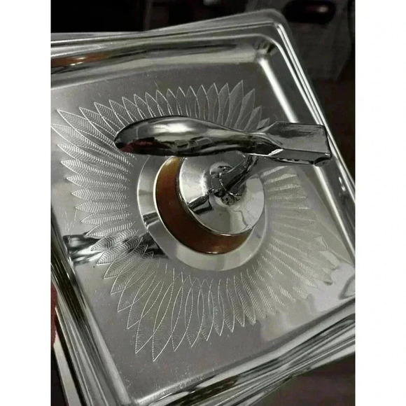 Vintage MCM Hellerware Nutcracker Chromium Wood Tray No. 2040 Family Traditions - Picture 5 of 13